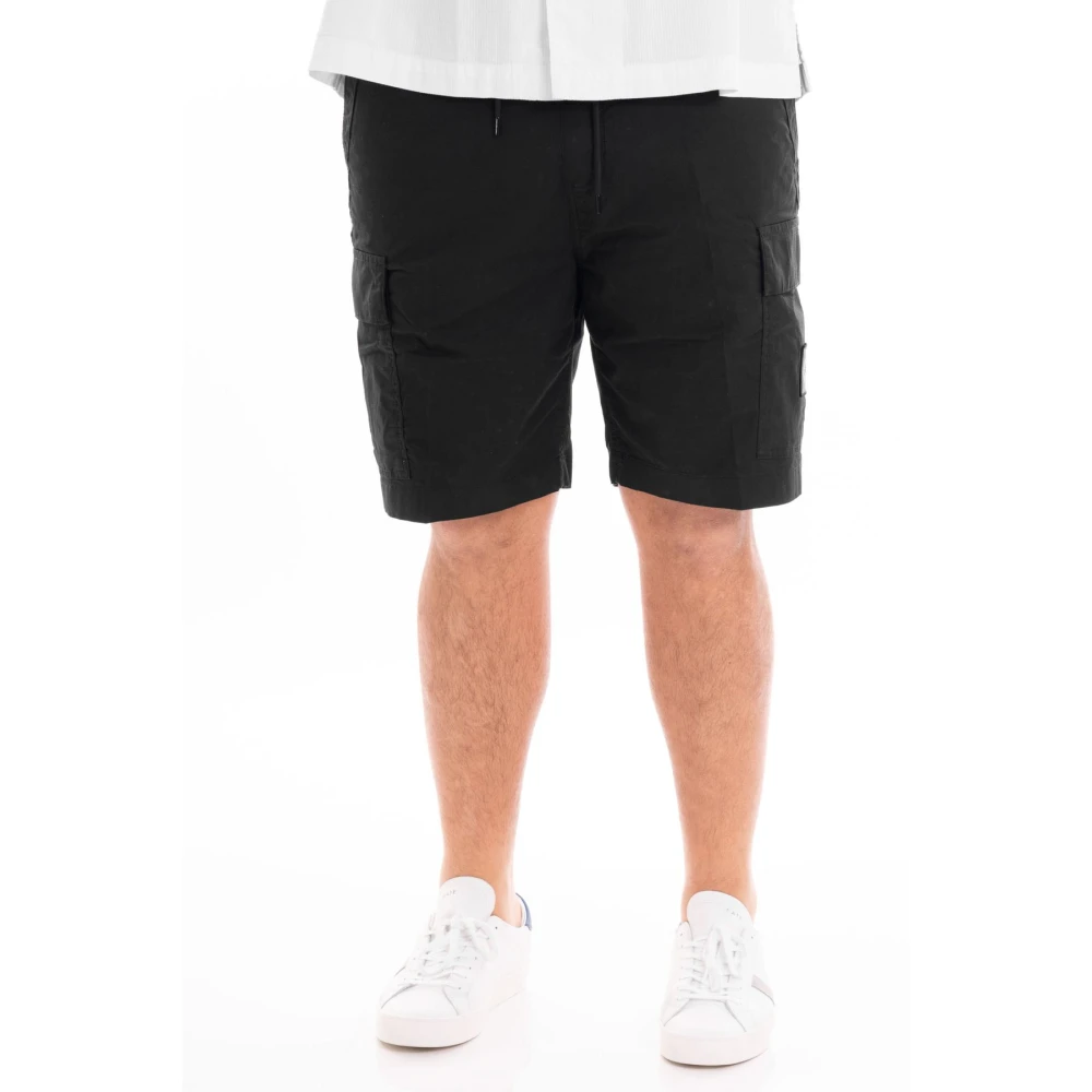 Calvin Klein Jeans Gewassen Cargo Bermuda Shorts Black Heren