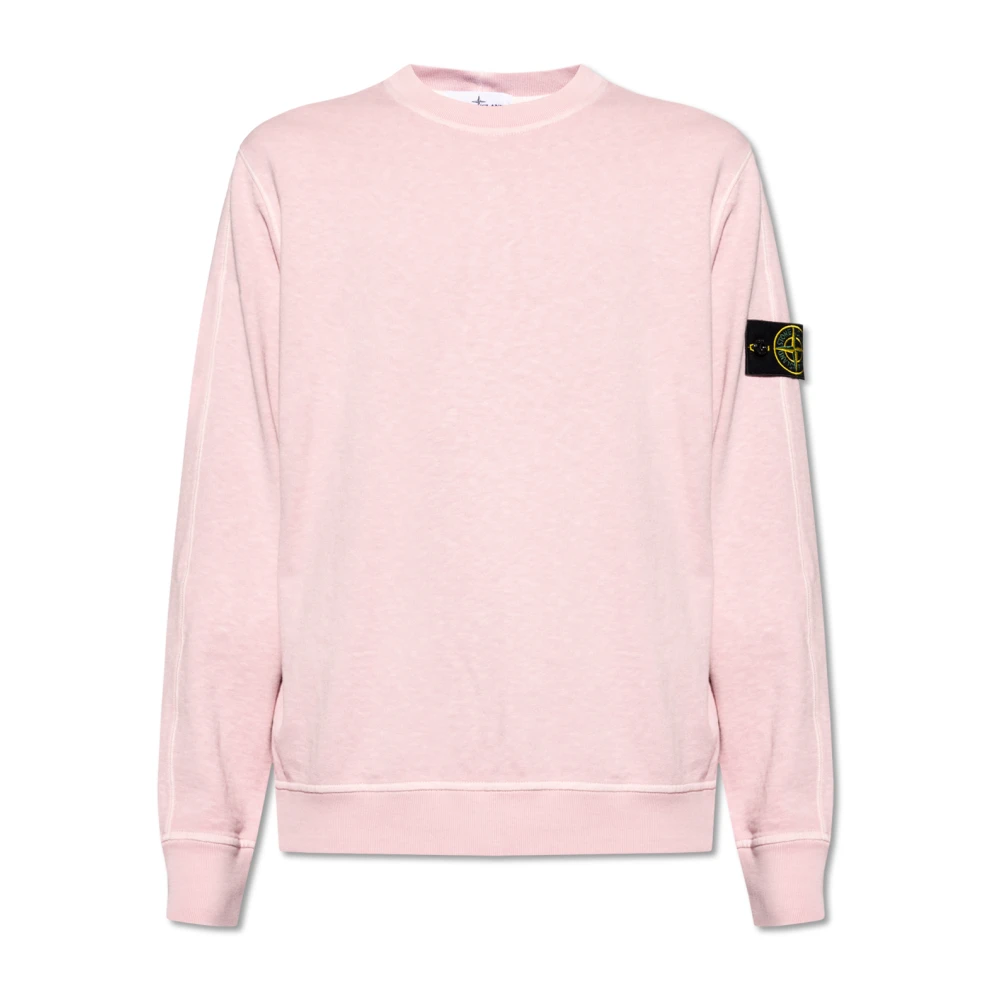 Stone Island Roze Sweater met Kompas Patch Pink Heren