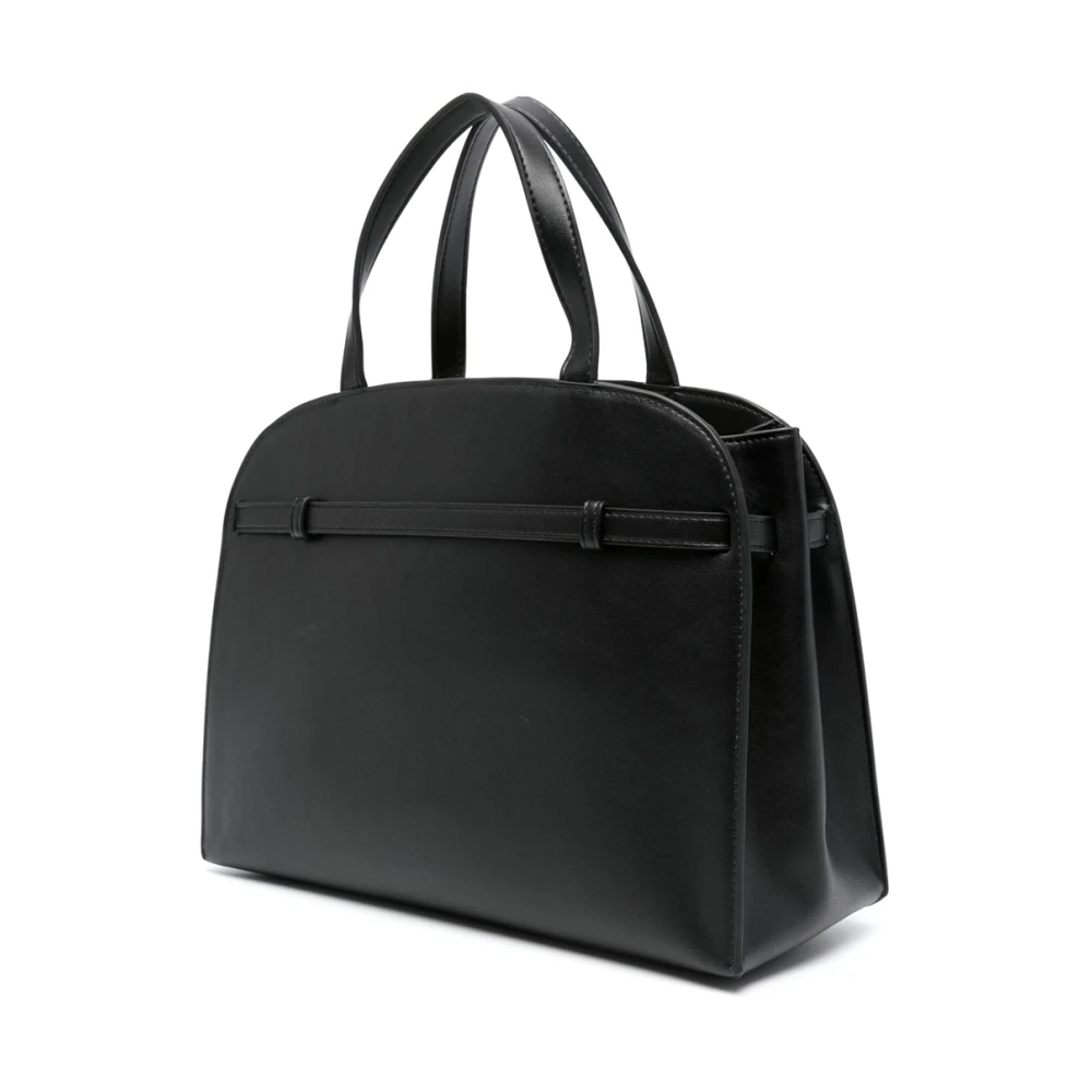 Twinset Zwarte Bauletto Tas met Gouden Logo Black Dames