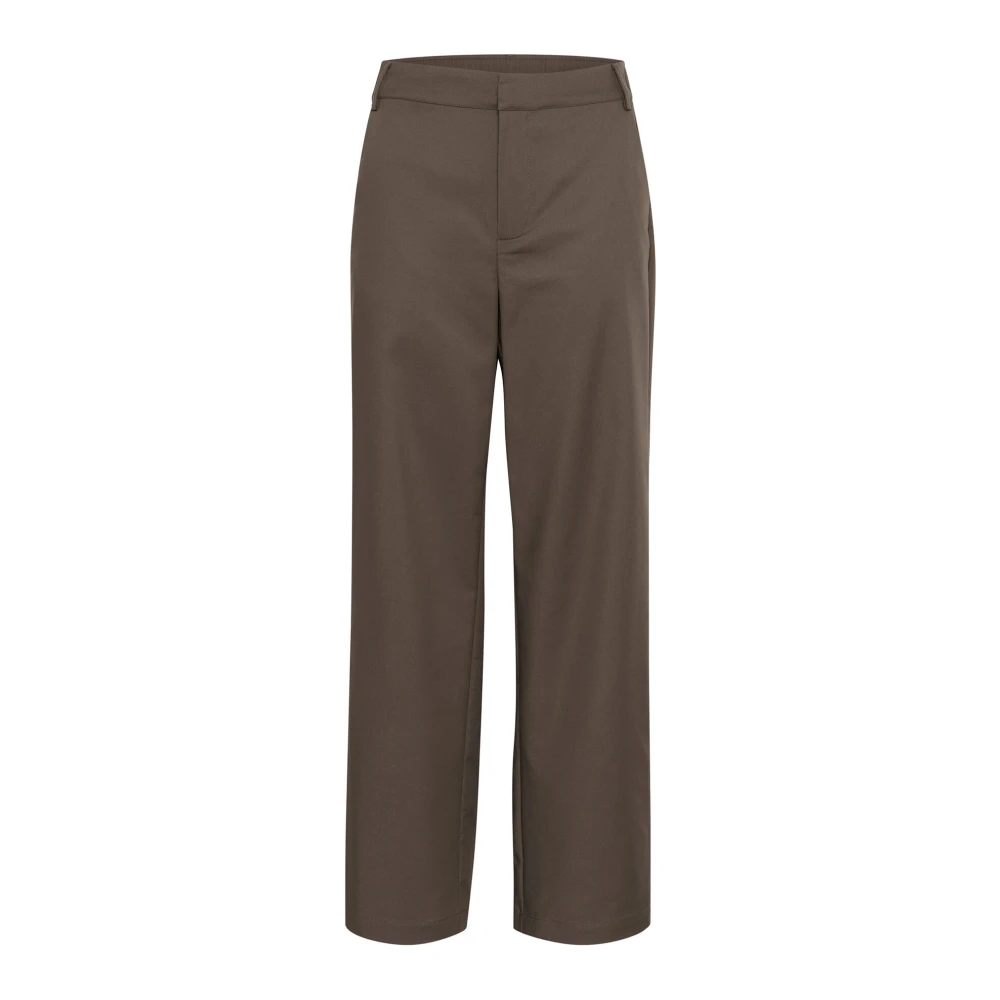 Kaffe Klassieke Wijde Pijp Broek Major Brown Dames