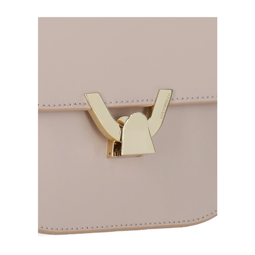 Coccinelle Roze Leren Schoudertas met Klep Pink Dames