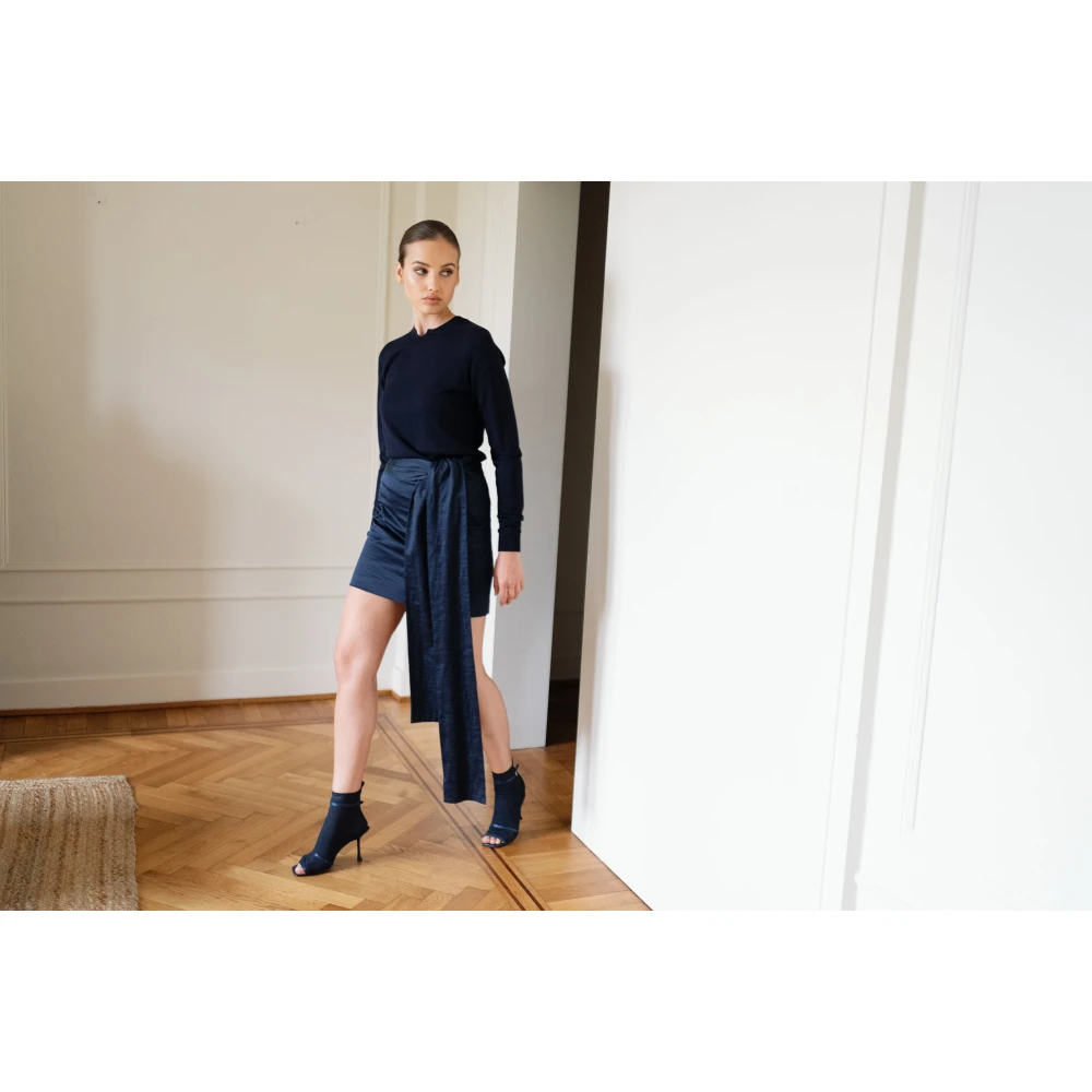 March23 Minirok met ruches Blue Dames