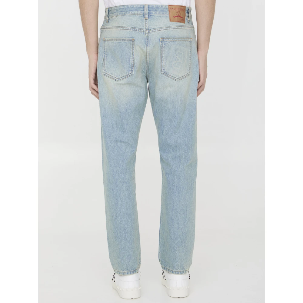 Valentino Garavani Lichtblauwe Denim Jeans met VLogo Signature Blue Heren