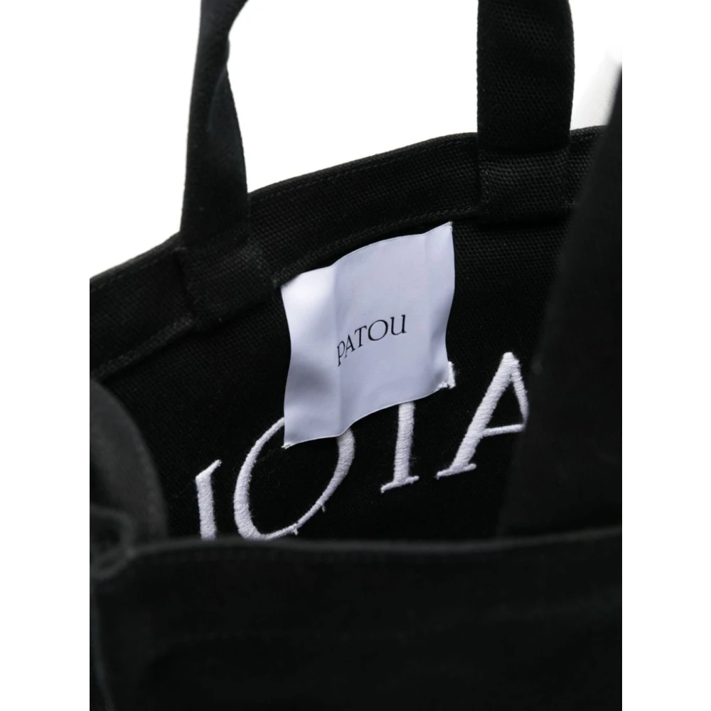 Patou Zwarte Canvas Tote Tas Met Logo Black Dames