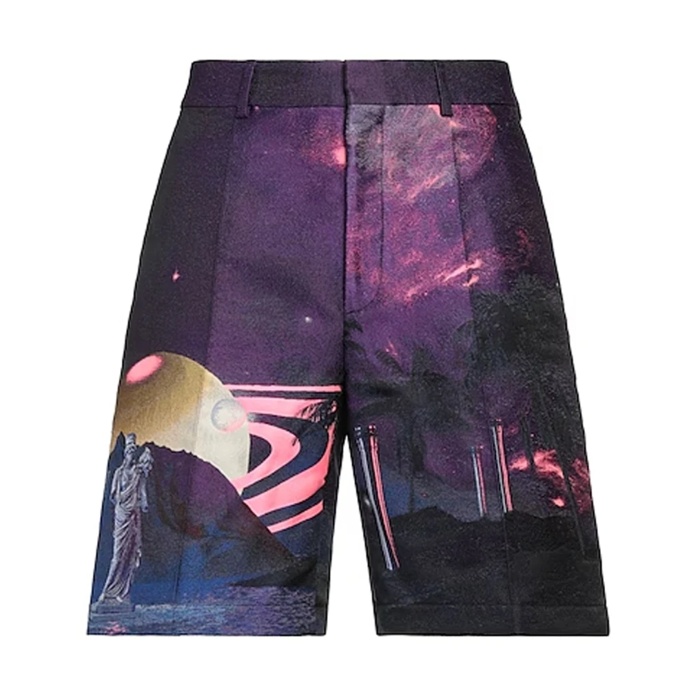 Valentino Nacht Water Shorts Hoge Taille Mannen Purple Heren
