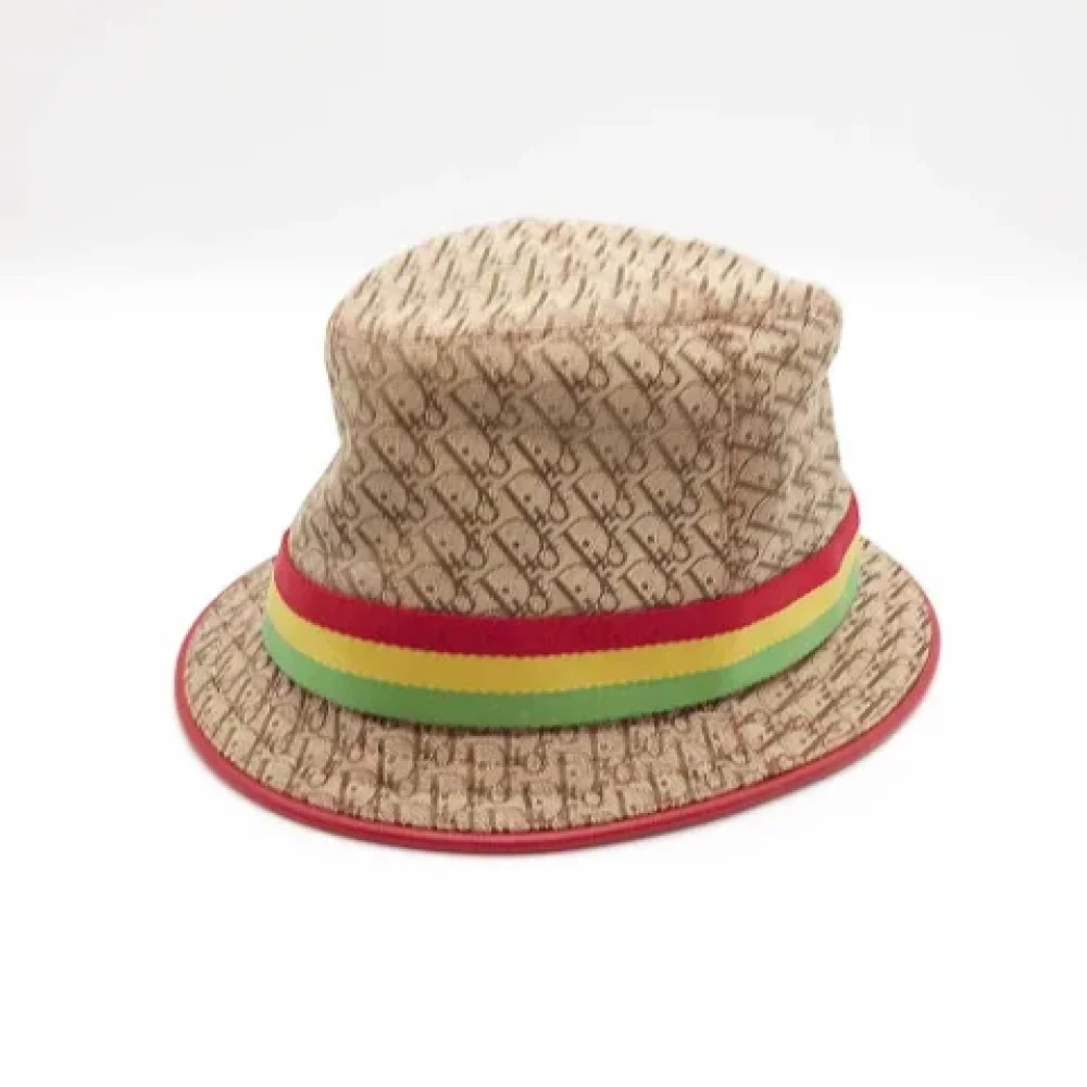 Dior Vintage Pre-owned Canvas hats Beige Dames