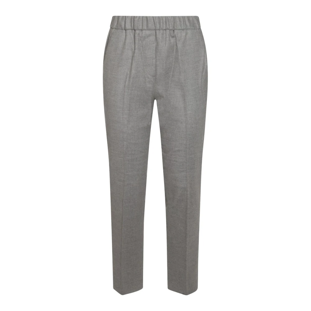 Antonelli Firenze Grijze Wollen Elastische Broek Gray Dames