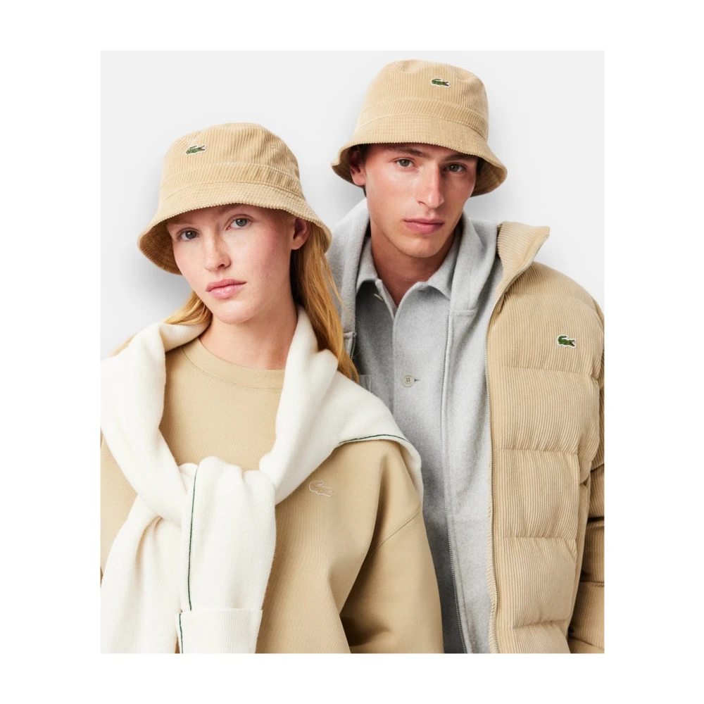 Lacoste Ribfluwelen Bob Hoed Beige Heren