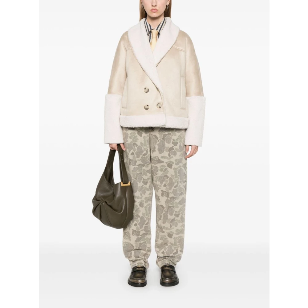 Ugg Beige Cropped Sherpa Jas Beige Dames
