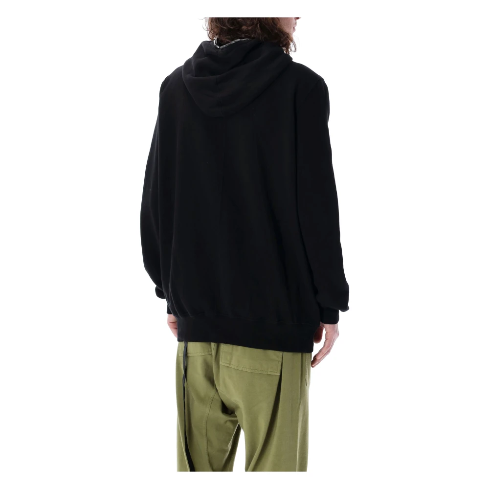 Rick Owens Zwart Gebreide Hoodie Aw24 Losse Pasvorm Black Heren