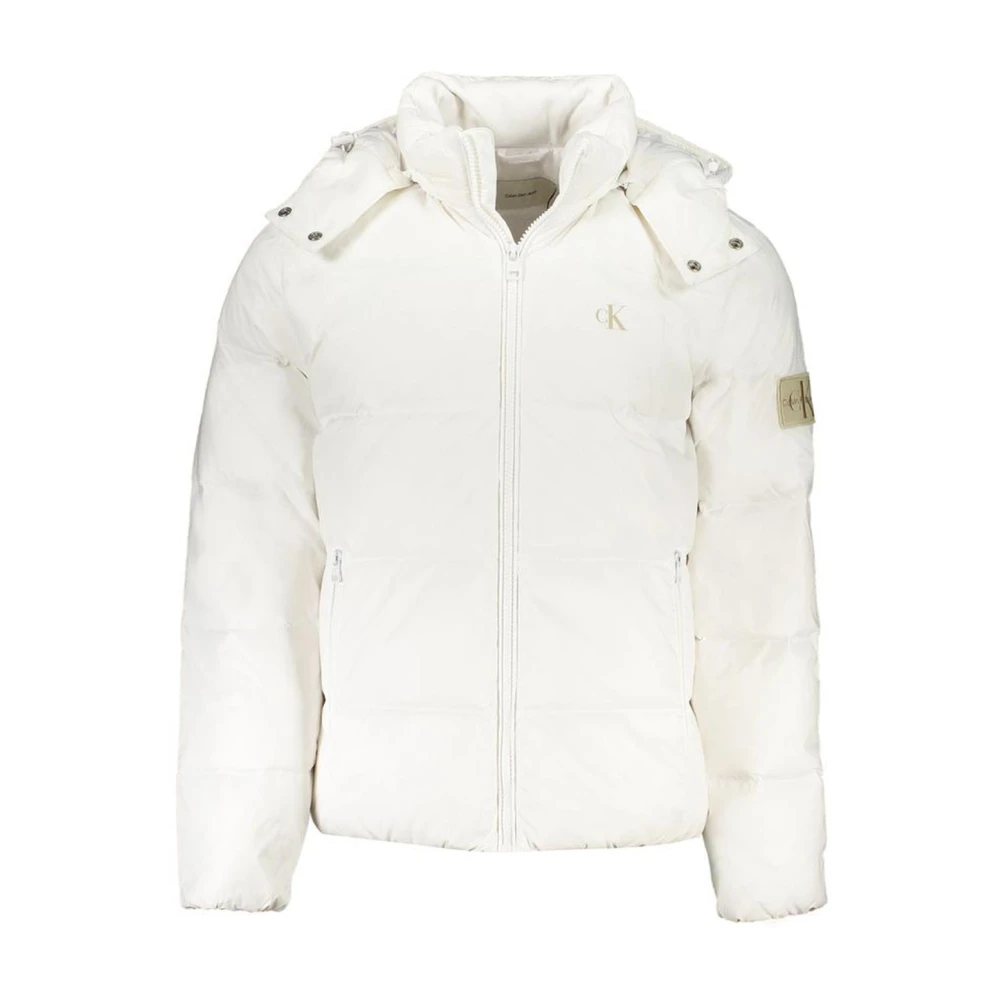 Calvin Klein Nylon Jas met Afneembare Capuchon White Heren