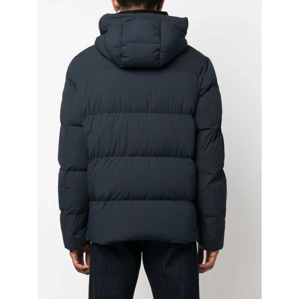 Woolrich Sierra Supreme Blauwe Stretch Nylon Puffer Blue Heren