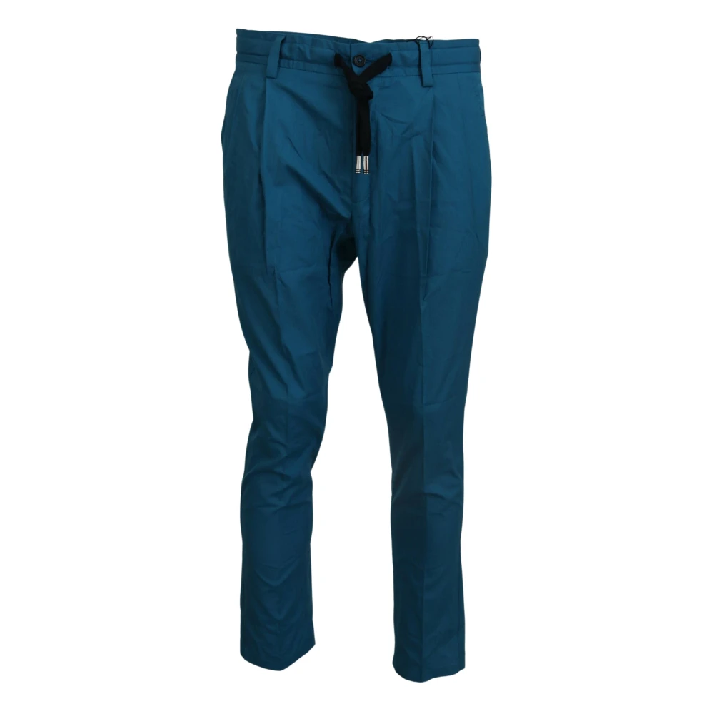 Dolce & Gabbana Blå Bomull Chinos Byxor, Stilfull Komfort Blue, Herr