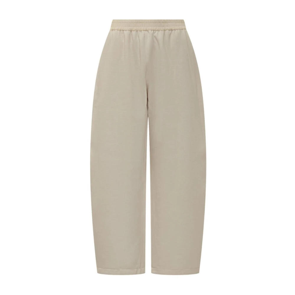 Studio Nicholson Women's Beige Wide Trousers, S, Wide Leg Trousers