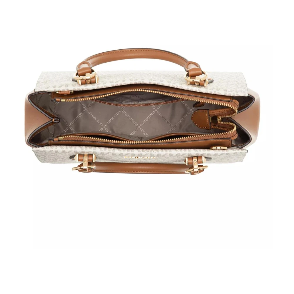 Michael Kors Canvas Satchel Vanilla Acrn Tas Beige Dames