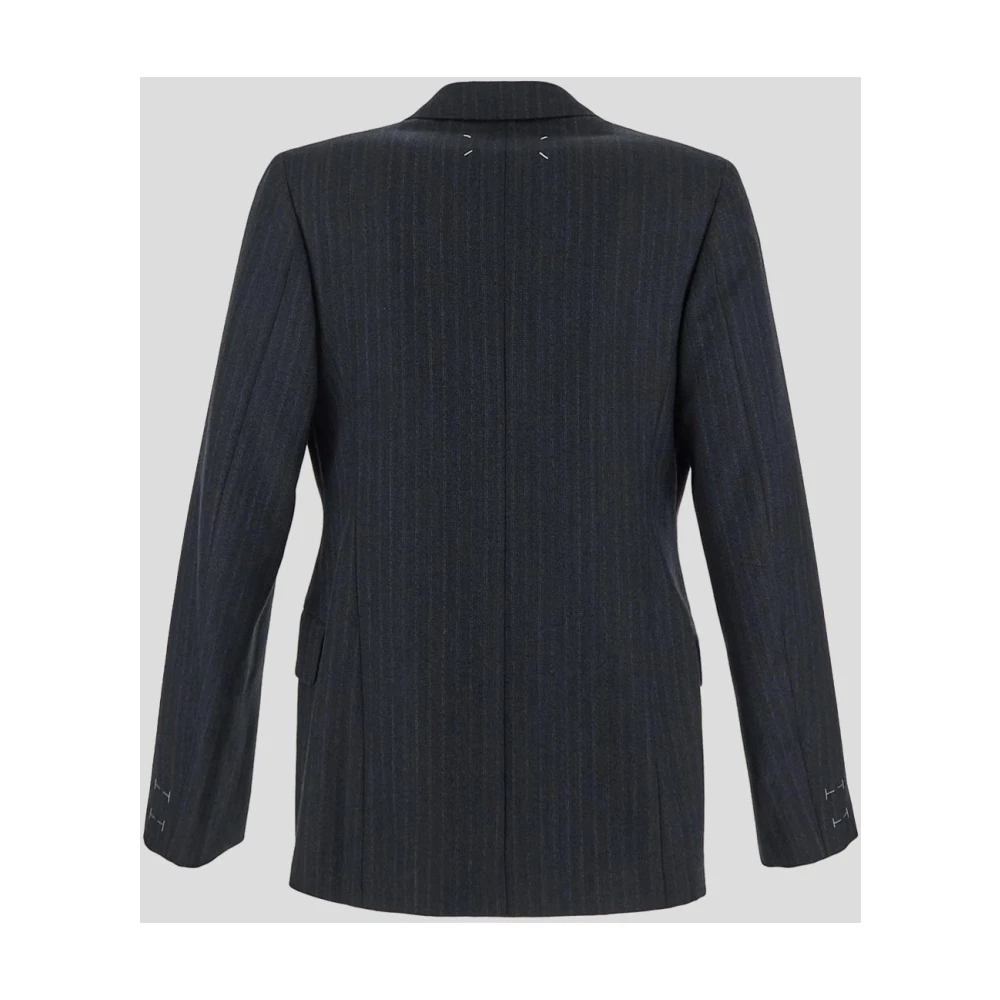 Maison Margiela Wollen Double Breasted Jas Gray Heren