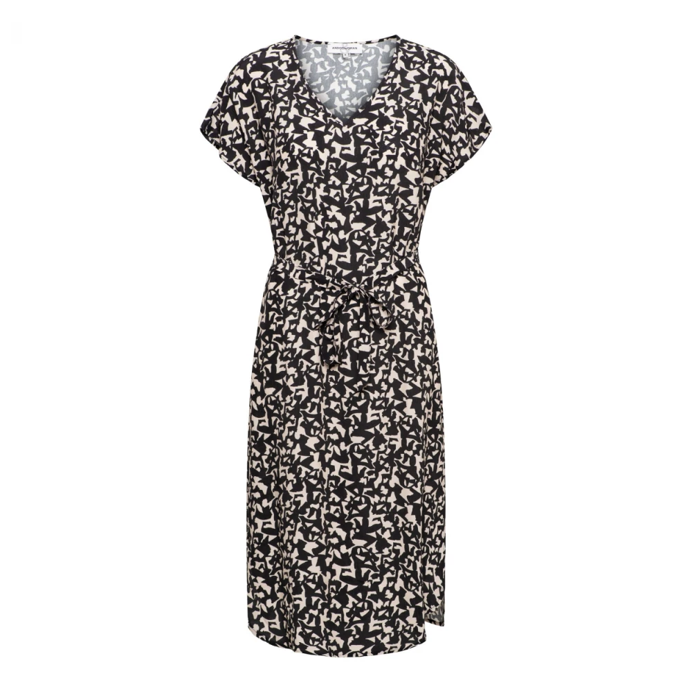 &Co Woman Grafische Midi Jurk met V-Hals Multicolor Dames