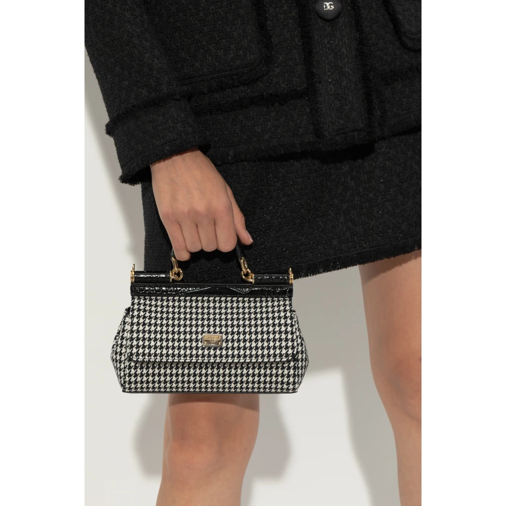 Dolce & Gabbana Schoudertas Klein Sicilië Black Dames