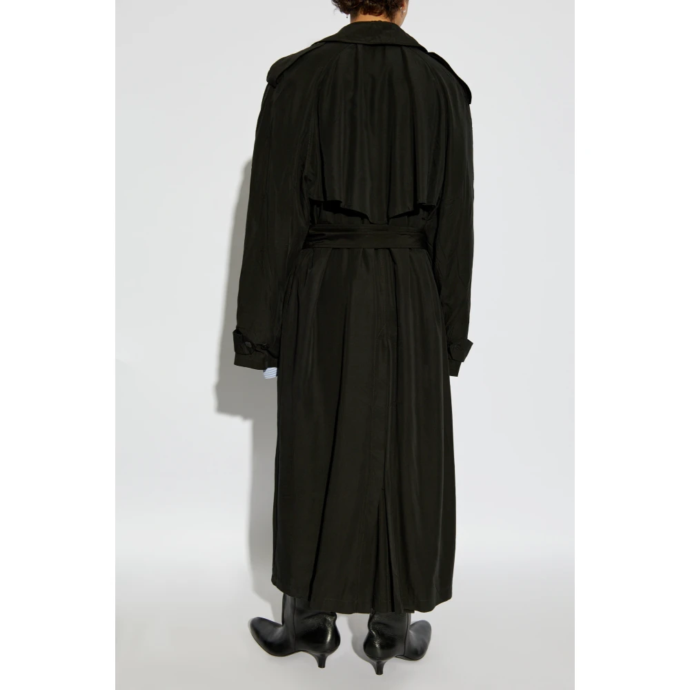 Balenciaga Trenchcoat met riem Black Heren