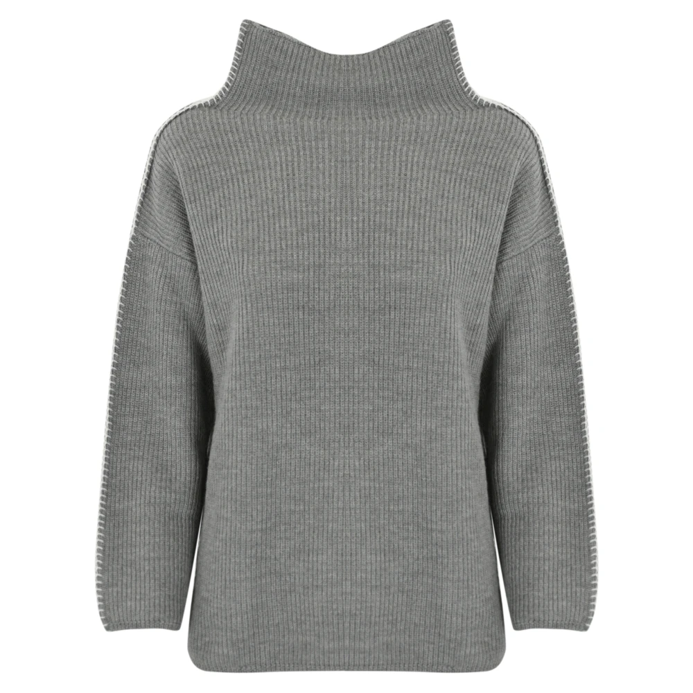 Max Mara Boxy Wollen Trui Licht Grijs Gray Dames