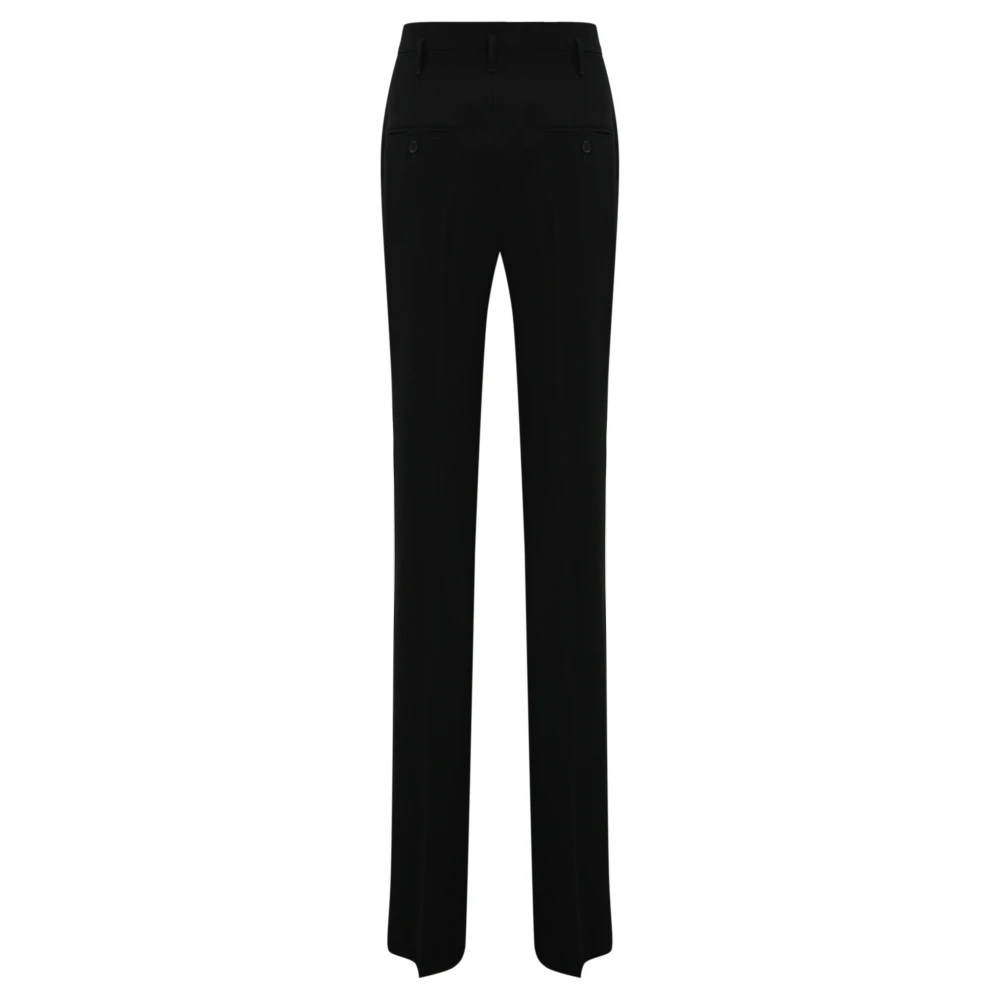 Max Mara Studio Hoge taille zwarte broek Wijd uitlopende pasvorm Black Dames