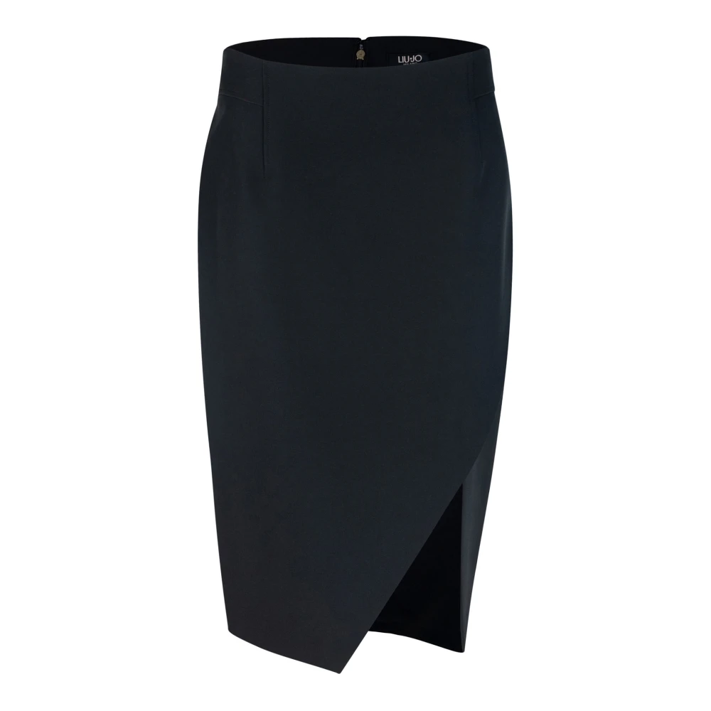 Liu Jo Zwarte Midi Tailored Rok Ritssluiting Black Dames