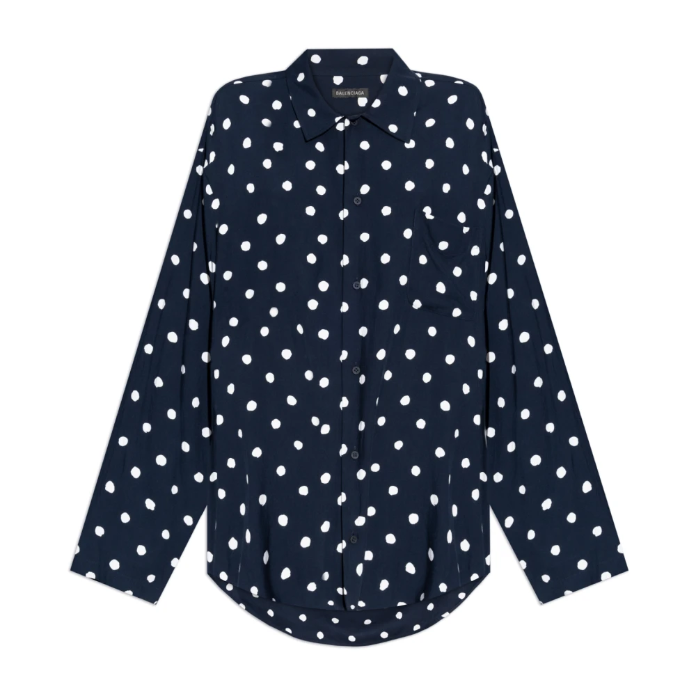 Balenciaga Polkadotshirt Blue Dames
