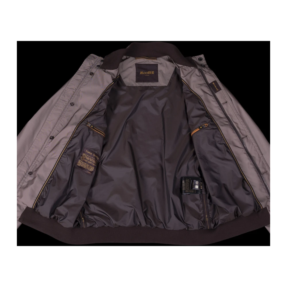 Moorer Iridescent Taffeta Bomber Jacket Brown Heren