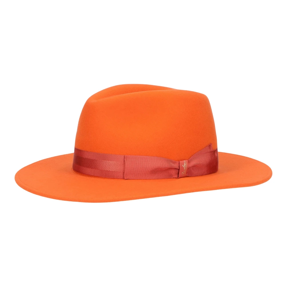 Borsalino Wol-Kasjmier Blend Vilthat Orange Heren