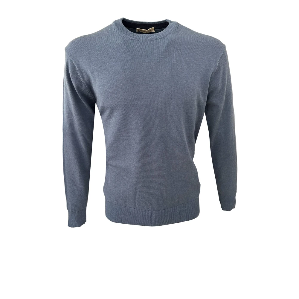 Cashmere Company Ronde Hals Trui Blue Heren