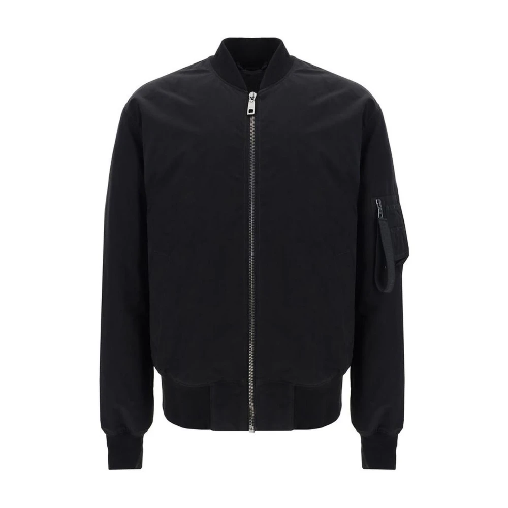 Dolce & Gabbana Bomberjack in Technische Stof met Logopatch Black Heren
