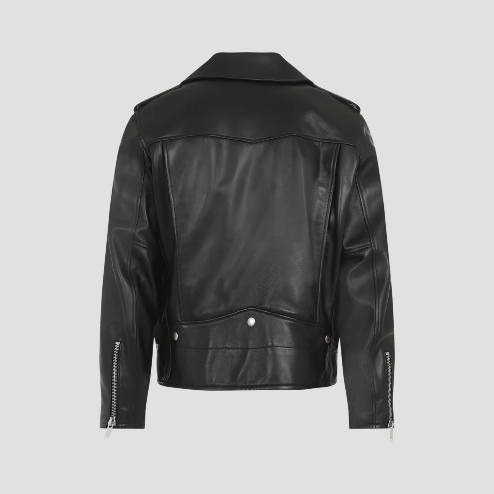 Saint Laurent Zwarte Klassieke Bikerjas Black Heren