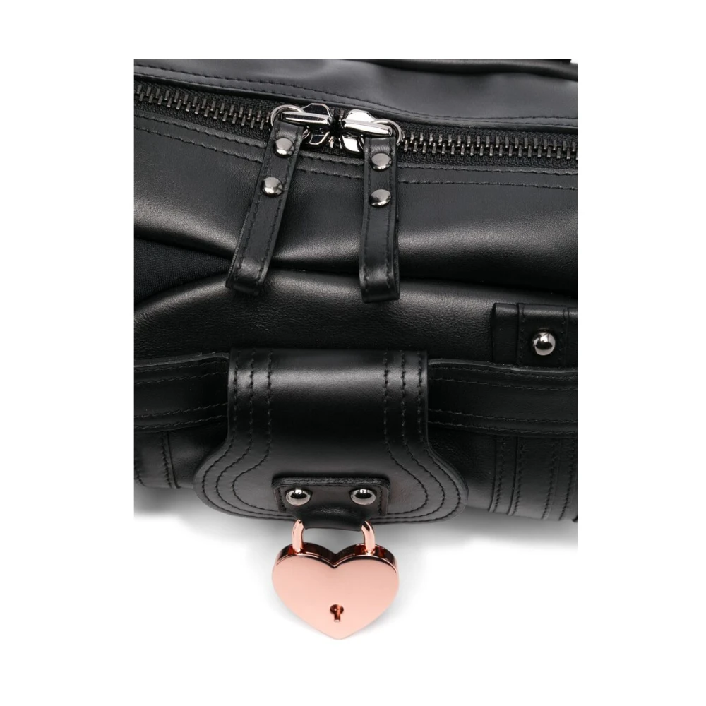 Ottolinger Zwarte Rits Schoudertas met Hangslot Black Dames