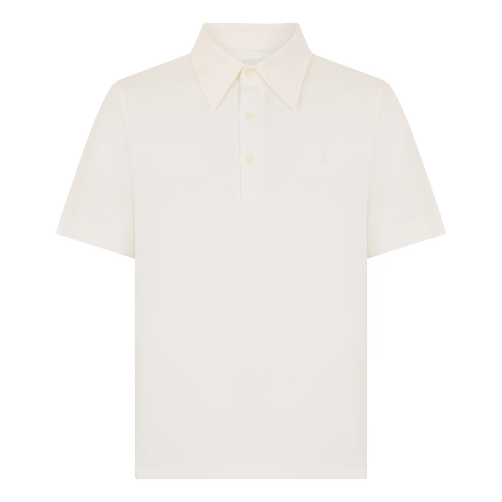 Mm6 Maison Margiela Men's White Polo Shirts, Xl, Cotton Polo
