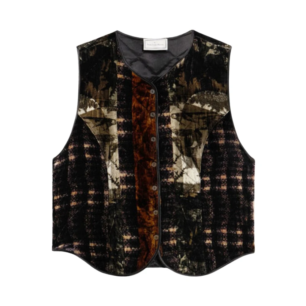 Pierre-Louis Mascia Gestreepte vest met fluwelen voorsluiting Multicolor Dames