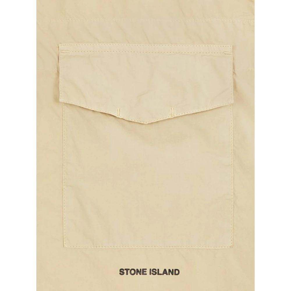 Stone Island Korte Mouw Shirt (Zand) Beige Heren