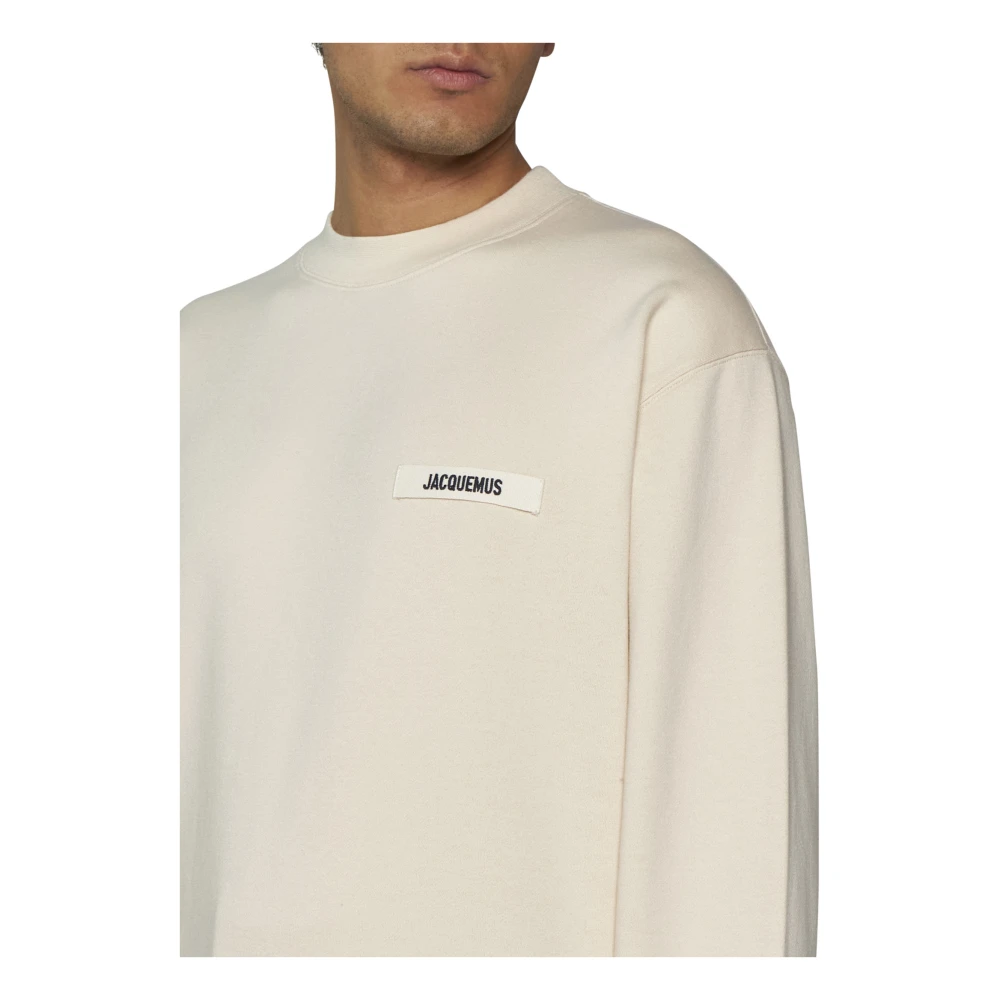 Jacquemus Beige Sweater met Logo Appliqué Beige Heren