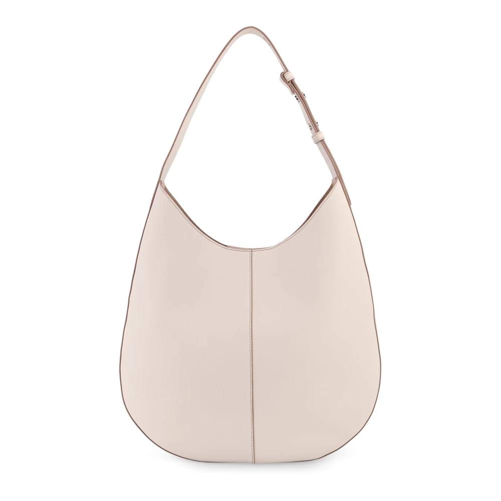 TOD'S Leren schoudertas met logopatch White Dames