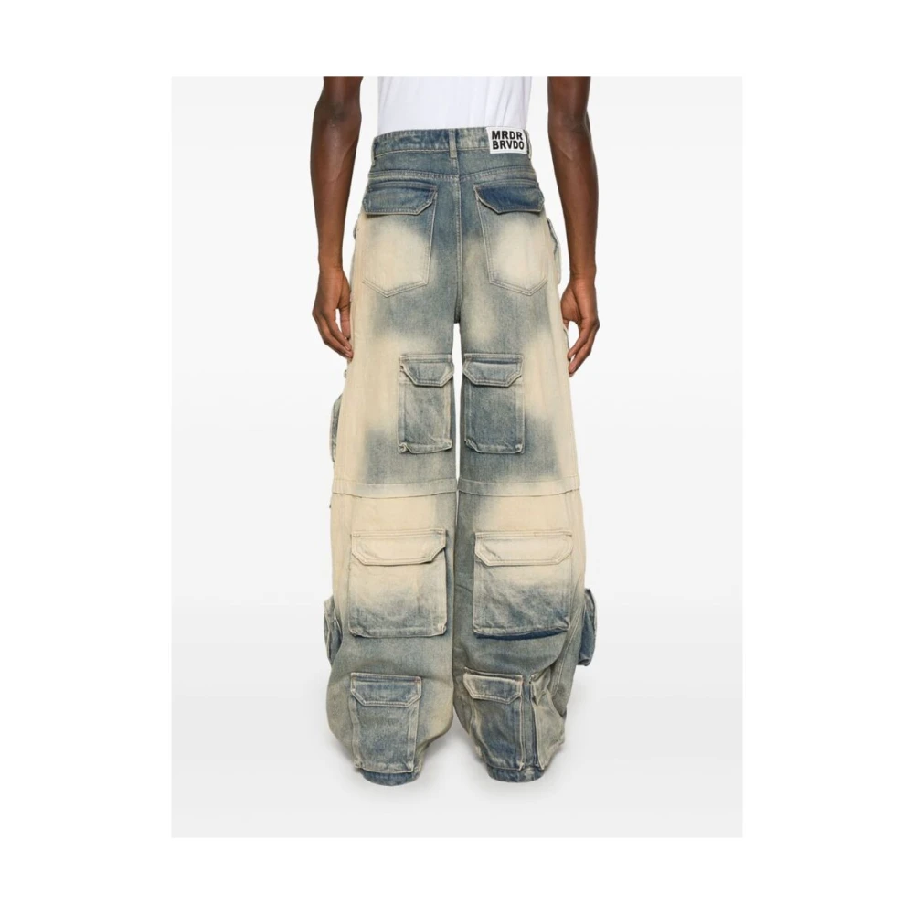 Who Decides War Rave Cargo Denim Broek Blue Heren