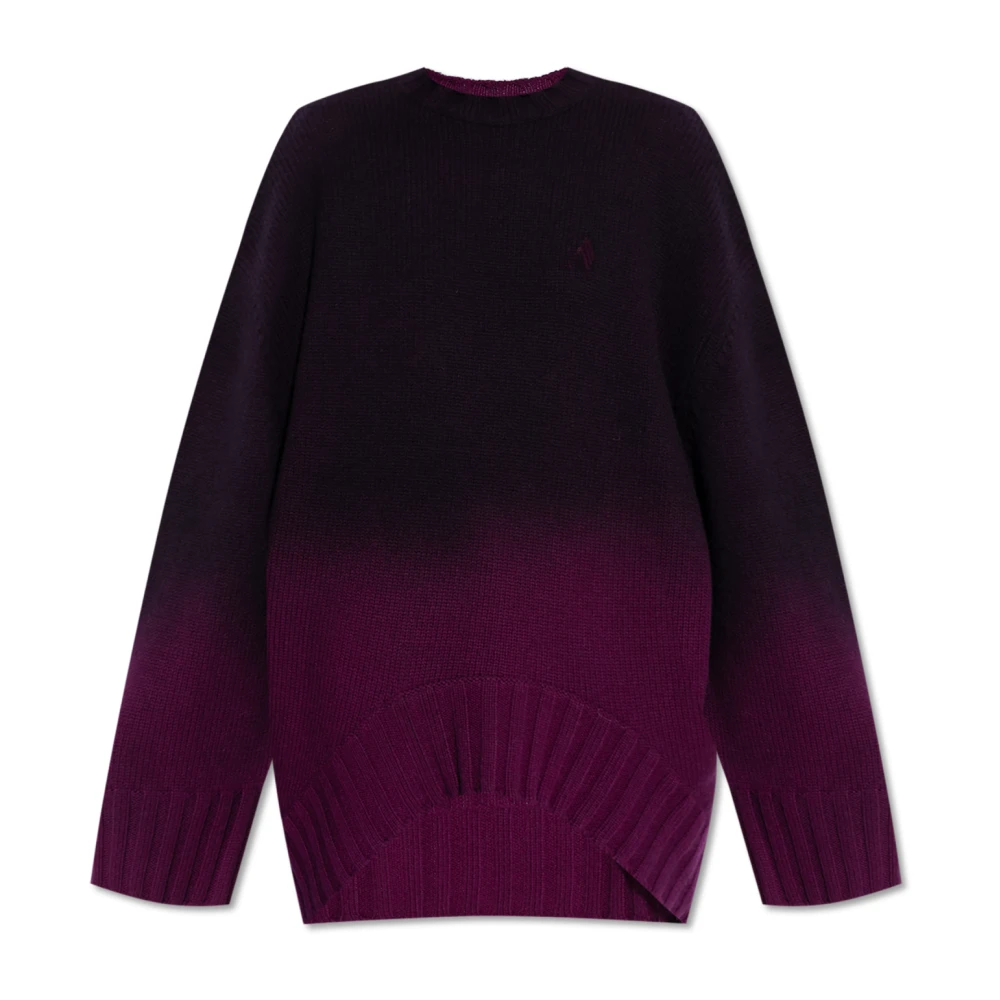 The Attico Women's Purple Round-Neck Knitwear, Xs, Wool Jumper