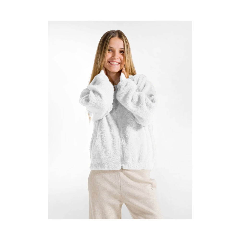 Deha Zachte Cream Sweater met capuchon Beige Dames