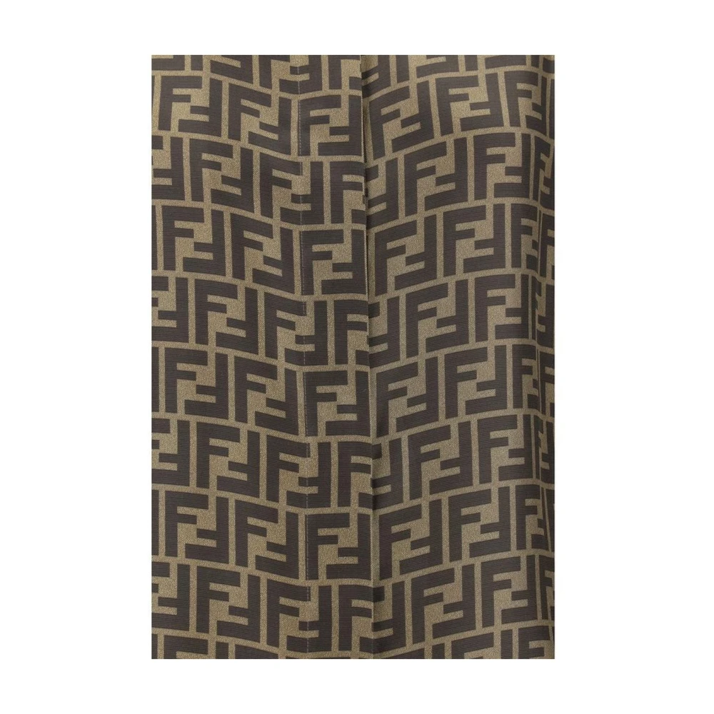 Fendi Zijden Shirt met Klassieke Kraag en Iconisch Logo Brown Dames