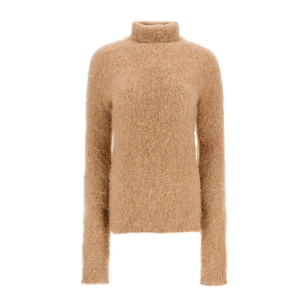 SPORTMAX Alpaca Hoge Hals Trui Beige Dames
