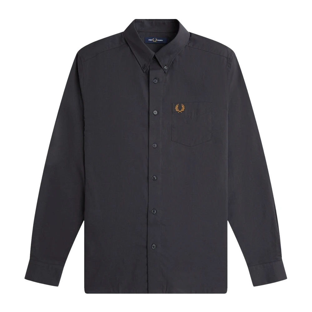 Fred Perry Anker Grijs Button Down Shirt Gray Heren