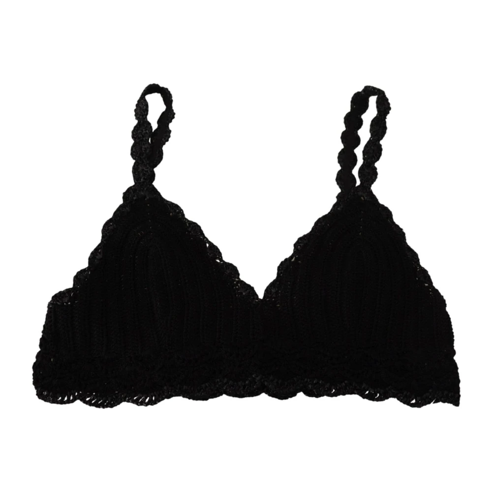 Dolce & Gabbana Women's Black Crochet Sleeveless Bustier Corset