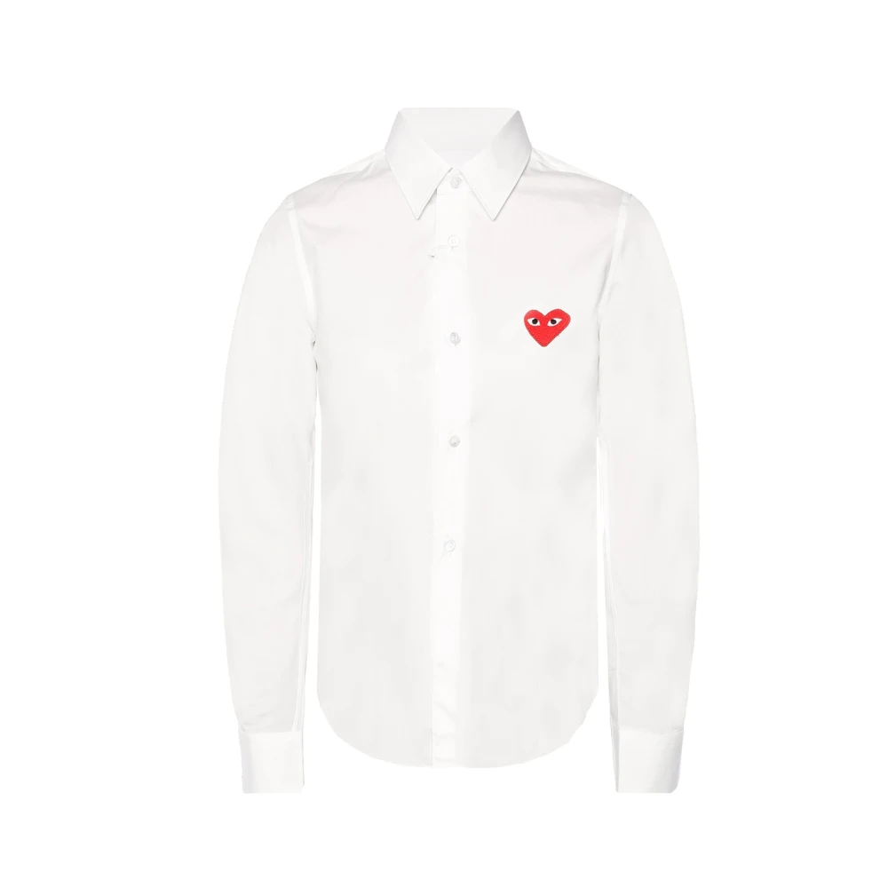 Comme des Garçons Play Klassiek shirt met logo-applicatie White Dames