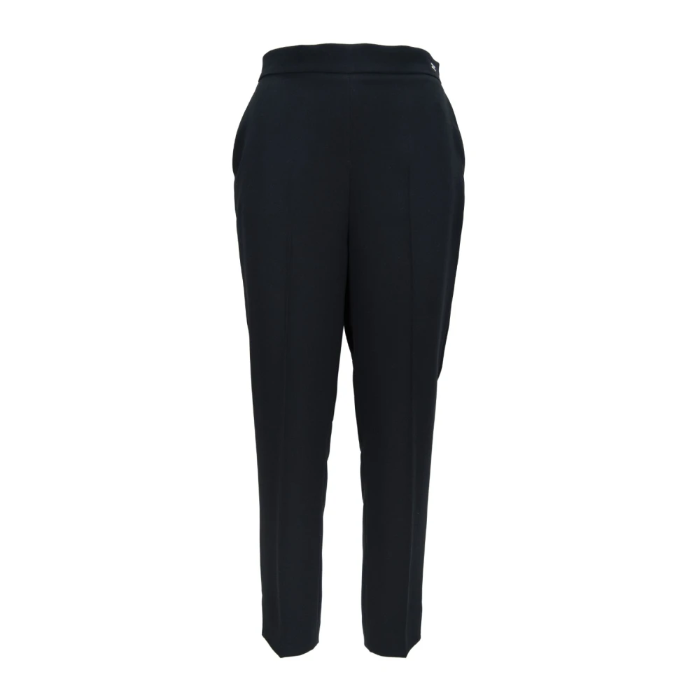 Elisabetta Franchi Gouden Detail Rits Haak Damesbroek Black Dames