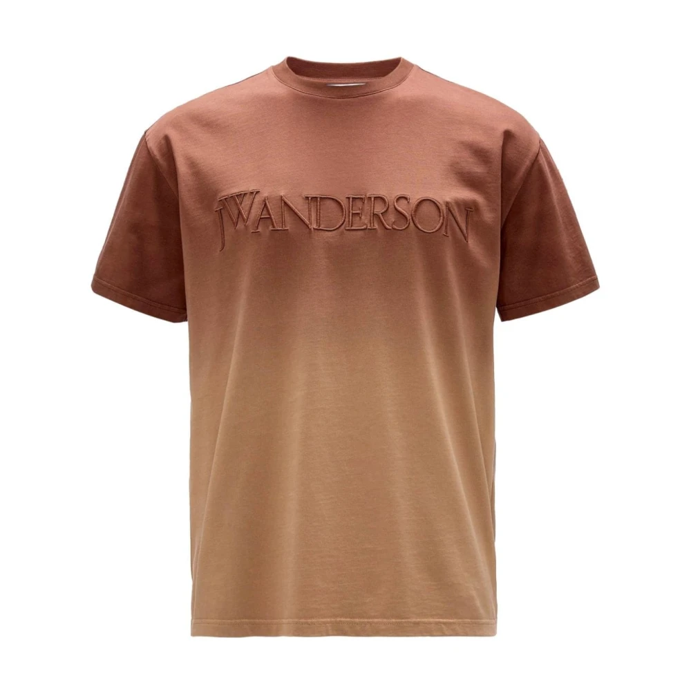 JW Anderson Bruin Katoenen Jersey Geborduurd T-shirt Brown Heren