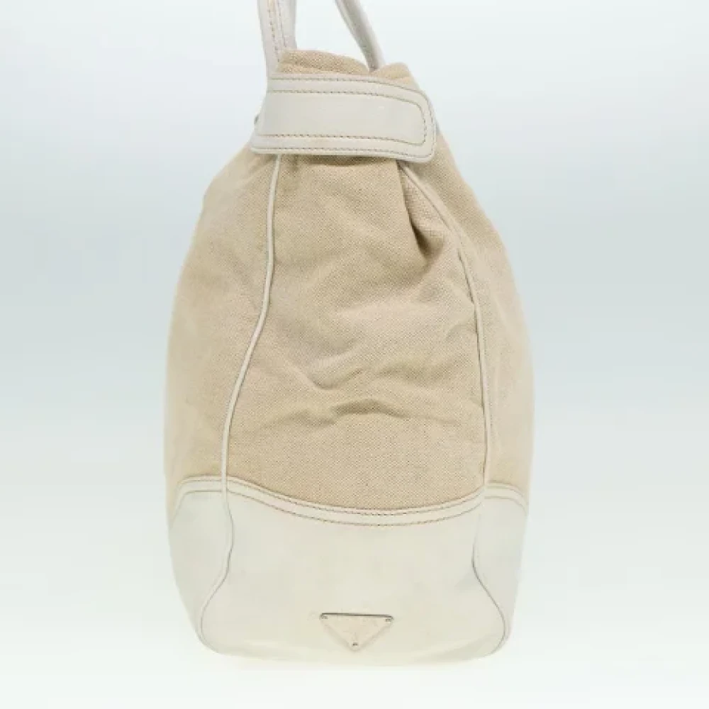 Prada Vintage Pre-owned Canvas totes Beige Dames