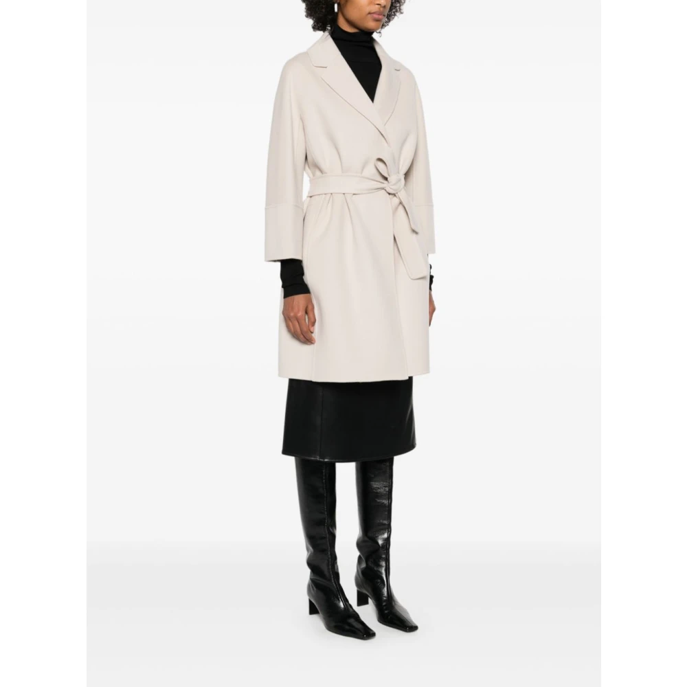 Max Mara Beige Wolceintuur Jas Beige Dames